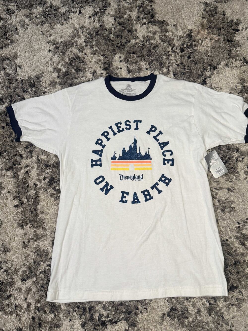 Disney Disneyland Resort Happiest Place on Earth Ringer T-Shirt Men's Size L NWT